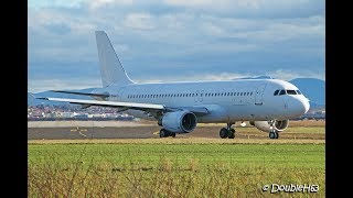 SmartLynx Estonia ESSOA Airbus A320 Take off from Clermont Auvergne Airport [upl. by Cordy]