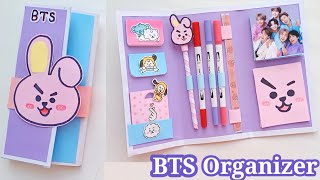 how to make BTS folder organizer  Diy folder organizer paper craftback to school  paper folder [upl. by Jaban201]