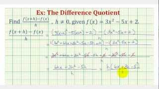 Ex 3 The Difference Quotient Quadratic Function [upl. by Christenson]