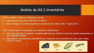 IAS 2 INVENTÁRIOS  CUSTO E SISTEMAS DE INVENTÁRIO [upl. by Tab58]