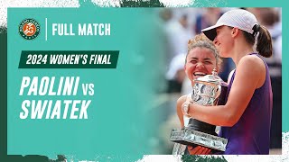 Swiatek vs Paolini 2024 Womens final Full Match  RolandGarros [upl. by Ratep]