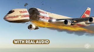 Boeing 747 Breaks Up Just After Takeoff  Falling Apart Over New York With Real Audio [upl. by Alveta]