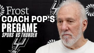 Coach Pop on the Spurs vs Thunder Matchup  4102024 [upl. by Nassi]