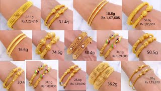 Latest gold bangles with weight and price [upl. by Ahsaei]