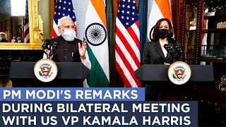 PM Modis remarks during bilateral meeting with US VP Kamala Harris [upl. by Espy]