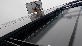 Installing 60 Solar Panels Solo  Work Vlog [upl. by Edwine]