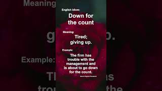 English idiom Down for the count [upl. by Ahsinek73]