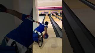 Wheelchair bowler split fyp bowling pwd [upl. by Ardnossak]