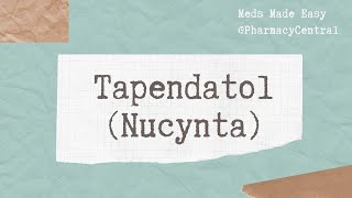 Tapentadol Nucynta  Meds Made Easy MME [upl. by Karr852]