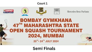 Court 1  Semi Finals  47TH Maharashtra State Open 2024 [upl. by Names]