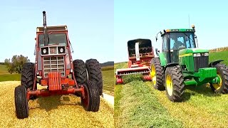 Chopping Corn and Hay Silage On The Same Day Two Crops In One Day 2024 Fall Harvest [upl. by Reibaj]