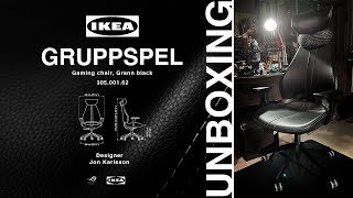 Ikea Gruppspel Gaming chair  Grann black  UNBOXING [upl. by Atiuqcir885]