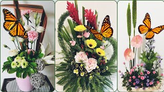 trending fresh ikebana flowers arrangement ideas 🏡🌹 [upl. by Housen]