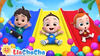 The Slide Song  Playground Song  Slip and Slide Down  Kids Songs amp Nursery Rhymes  LiaChaCha [upl. by Anairt677]