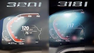 BMW G21 320i vs G20 318i 0100 kmh Beschleunigung 060 mph acceleration battle [upl. by Herries]