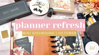 MONTHLY RESET  October Mini Discbound Planner Refresh  Janes Agenda  Happy Planner [upl. by Yrrap909]