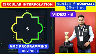 vmc programming with g03 circular interpolation counterclocwise  g02 g03 cnc code program  vmc [upl. by Earl]