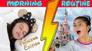 Morning Routine Princess Sisters In Real Life at DisneyLand👸👑 [upl. by Adle]