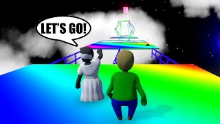 BALDI AND GRANNY RAINBOW DEATHRUN in HUMAN FALL FLAT [upl. by Cindi]