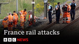 Paris Olympics arson attacks bring chaos to French rail network before opening ceremony  BBC News [upl. by Monda]