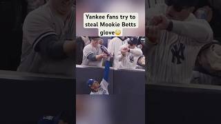 Yankee Fans try to steal Mookies glove worldseries yankees mlb dodgers yankeeshighlights [upl. by Hterag51]