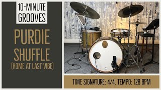 10 Minute Grooves Purdie Shuffle Home at Last vibe 44 128bpm [upl. by Anoel974]