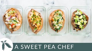 4 Easy Stuffed Baked Sweet Potato Recipes  A Sweet Pea Chef [upl. by Teria]