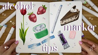 illustrating with alcohol markers 🍓 tips with Ohuhu markers [upl. by Eetnod419]