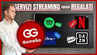 📺 DAZN NETFLIX DISNEY e altri servizi streaming a BASSO COSTO con GamsGo  👀 con CODICE SCONTO [upl. by Dirrej]