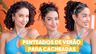 3 PENTEADOS PRA CABELO CACHEADO E CRESPO NO VERÃO  JULIANA LOUISE [upl. by Panthea]