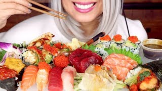 Sushi amp Sashimi ASMR  Big Bite No Talking Mukbang [upl. by Yup242]