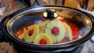 Pineapple Ham In The Slow Cooker recipe [upl. by Novyak]