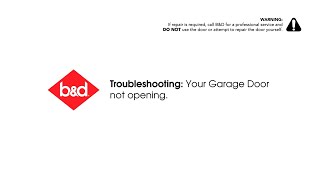 Troubleshooting your garage door not opening [upl. by Eladnar]