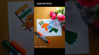 Independence day special Bird drawing step by step with colour  INDIA Flag 🇮🇳 arpitaartwork [upl. by Ynnavoig]