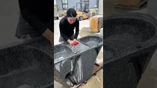 Courtyard essential stylish and durable stone integrated laundry sinkshortvideo homedecor [upl. by Stonwin]