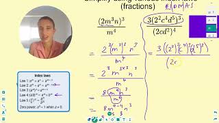 Simplify using index laws  algebraic fractions [upl. by Frasier]