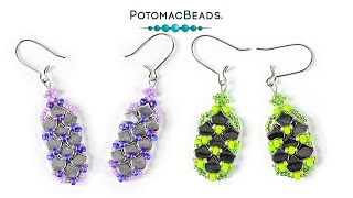 Mermaids Dress Ginko Earrings  DIY Jewelry Making Tutorial by PotomacBeads [upl. by Agata]