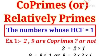 Maths  Coprimes or Relatively Prime numbers [upl. by Goines260]