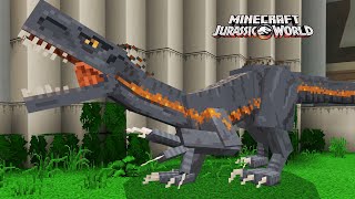 HE CREADO AL DINOSAURIO SUPERHIBRIDO INDORAPTOR DINOSAURIO DEFINITIVO JURASSIC WORLD DLC Minecraft [upl. by Nessej370]