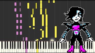 Undertale  Death by Glamour Mettaton EX Theme  Synthesia Piano Tutorial [upl. by Nussbaum]