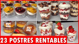 23 POSTRES para VENDER y ganar DINERO desde Casa 💥Crea Un NEGOCIO RENTABLE en este 2023 [upl. by Sitruk862]