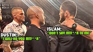 What Dustin Poirier Said To Islam Makhachev In Face Off FULL VIDEO amp CLEAR AUDIO [upl. by Zacks631]