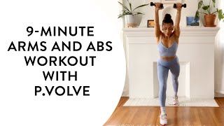 9minute arms and abs workout with Pvolve  Get The Gloss [upl. by Anayad]