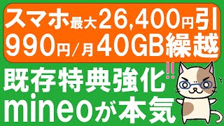 【格安SIM】mineoマイネオ進化＆キャンペーンが凄い！mineo契約するなら非常にお得な2月・3月がおすすめ！！ [upl. by Etnovaj]