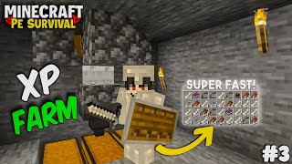 I Build The Best Skeleton Spawner XP Farm  Minecraft PE 120 Survival Series [upl. by Englebert]