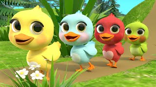 5 Little Rainbow Ducklings  New Nursery Rhymes amp Simple Songs [upl. by Jackqueline]