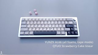 Creamy mechanical keyboard  QTUO Strawberry Cake shortcake  Yunzii AL66 Sugar65  sound test [upl. by Jillayne923]