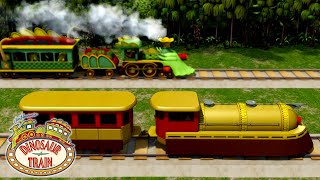 The Dinosaur Train vs The Rocket Train  Dinosaur Train [upl. by Ahsele]