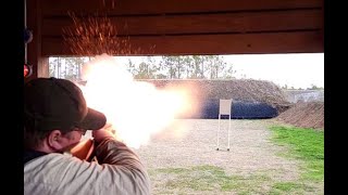 Brown Bess musket slow motion [upl. by Orlina]