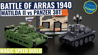 Battle of Arras 1940  Matilda II vs Panzer 38t  COBI 2284 Speed Build Review [upl. by Mulderig]